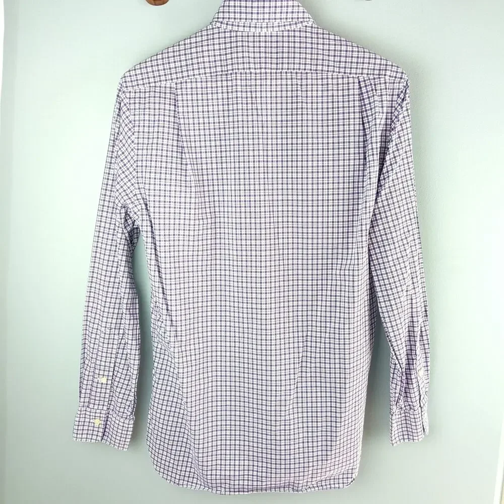 Polo Ralph Lauren Men's Classic Purple Checkered Plaid Shirt